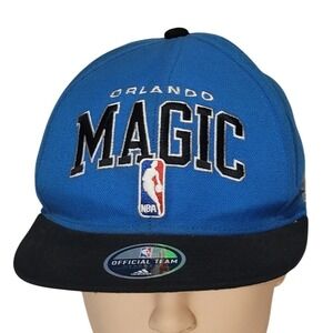 Adidas Orlando Magic Hat Vtg NBA Black Blue Snapback Hat Wool‎ Blend DIRTY!